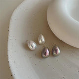 Oval Pearl Studs Earrings Women Jewelry Autumn Winter Temperament