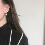 French Temperament Bow Ribbon Pearl Earrings 18K Jewelry