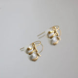 French Temperament Bow Ribbon Pearl Earrings 18K Jewelry
