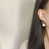 Vintage Pearl Earrings Crystal Pandent Jewelry