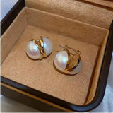 Half Ball Pearl Earrings Small Jewelry For Women