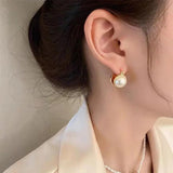 Half Ball Pearl Earrings Small Jewelry For Women