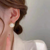Half Ball Pearl Earrings Small Jewelry For Women