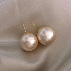 Pink Pearl Ball Stud Earrings 12mm 16mm 20mm for Women