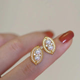 Net Red Pearl Button Earrings High-End French Ladies Accessories