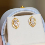 Net Red Pearl Button Earrings High-End French Ladies Accessories