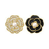 Camellia Pearl Earrings Classic Flower Stud Earrings Lady Wedding Party Jewelry