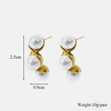316L Stainless Steel Peanut Pearls Stud Earrings for Women