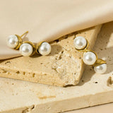 316L Stainless Steel Peanut Pearls Stud Earrings for Women