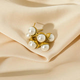 316L Stainless Steel Peanut Pearls Stud Earrings for Women