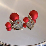 Crystal Heart Earrings - Women's Jewelry