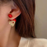 Crystal Heart Earrings - Women's Jewelry