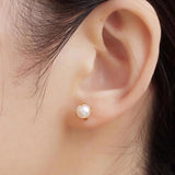 Stainless Steel Simulated Pearl Stud Earrings