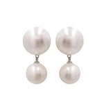 925 Silver Needle Vintage Heberla Style Large Pearl Earrings