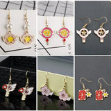 Cardcaptor Sakura Metal Stud Earrings Heart Wing Pearl Earrings