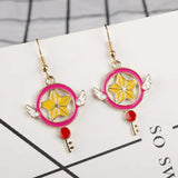 Cardcaptor Sakura Metal Stud Earrings Heart Wing Pearl Earrings