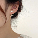 Crystal Zircon Star Pearl Earrings Women Jewelry