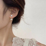 Crystal Zircon Star Pearl Earrings Women Jewelry