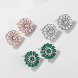Geometric Round Pearl Stud Earrings For Women