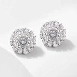 Geometric Round Pearl Stud Earrings For Women