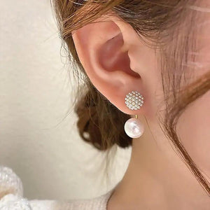 Pearl Earrings Front And Back Function Brincos Jewelry