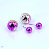Simulated Pearl Double Side Stud Earrings