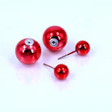 Simulated Pearl Double Side Stud Earrings