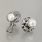 DC1989 Simulated Pearl Round Stud Earrings Antique Jewelry