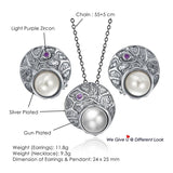 DC1989 Simulated Pearl Round Stud Earrings Antique Jewelry