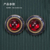 Irregular Flowers Pink Love Heart Pearl Red Stone Metal Ear Studs