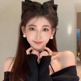 South Korea Pearl Earrings for Women, Daily Work Accessories