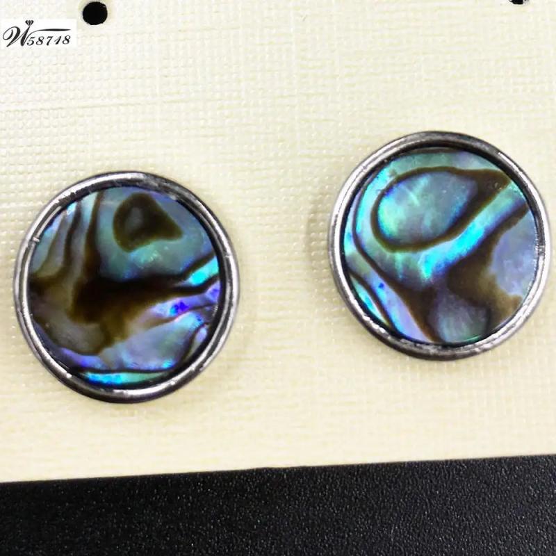 Abalone Mother of Pearl Round Stud Earrings WB718