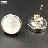 Abalone Mother of Pearl Round Stud Earrings WB718