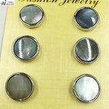 Abalone Mother of Pearl Round Stud Earrings WB718