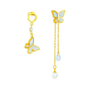 316L Stainless Steel Butterfly Pearl Stud Earrings
