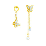 316L Stainless Steel Butterfly Pearl Stud Earrings