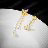 316L Stainless Steel Butterfly Pearl Stud Earrings