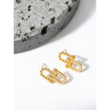 Geometric Stainless Steel Stud Earrings Texture Charm Jewelry Gift