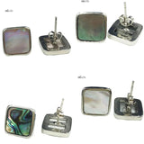 Zealand Abalone & Mother of pearl Shell Square Art Stud Earring