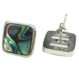 Zealand Abalone & Mother of pearl Shell Square Art Stud Earring