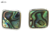 Zealand Abalone & Mother of pearl Shell Square Art Stud Earring