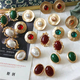 Large Pearl Metal Earrings for Women Party Autumn Winter