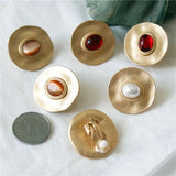 Large Pearl Metal Earrings for Women Party Autumn Winter