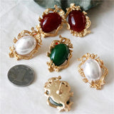 Large Pearl Metal Earrings for Women Party Autumn Winter