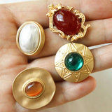 Large Pearl Metal Earrings for Women Party Autumn Winter