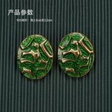 Vintage Flower Enamel Pearl Ear Studs Gift