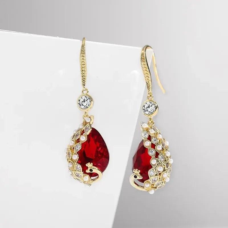 High-End Retro Hole-Pearl Earrings Ethnic Style Long Earrings