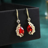 High-End Retro Hole-Pearl Earrings Ethnic Style Long Earrings