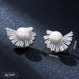 Hot Pearl Stud Earrings For Women Party Show Bridal Wedding Jewelry