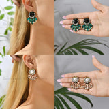 Vintage Geometric Stud Earrings Charm Pearl Jewelry Party Accessories